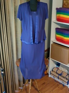Sleeveless Purple A-Line Women’s Dress With Matching Jacket
